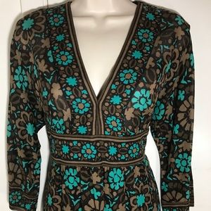 Trina Turk Retro Belle Sleeve Floral Shift Dress